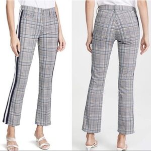 MOTHER Plaid Ankle Jeans in Gray and Blue